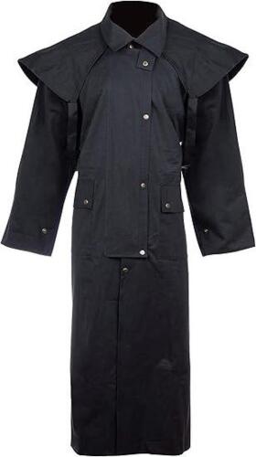 MEN'S TRENCH COAT / DUSTER WITH WATERPROOF AUSTRALIAN OILSKIN AND COTTON CANVAS