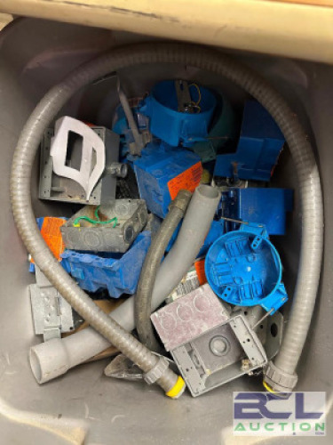 LARGE TOTE OF ASSORTED ELECTRICAL BOXES