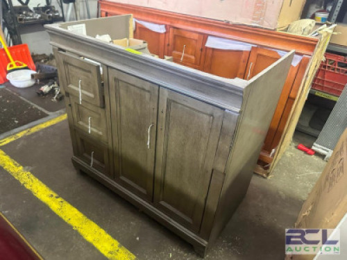 60" THREE DRAWER / TWO DOOR BATHROOM VANITY CABINET BASE.