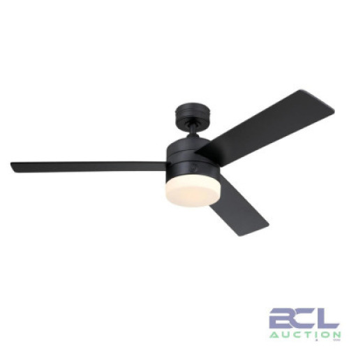 WESTINGHOUSE 52" CEILING FAN W/ LED LIGHT KIT. BLACK MATTE FINISH
