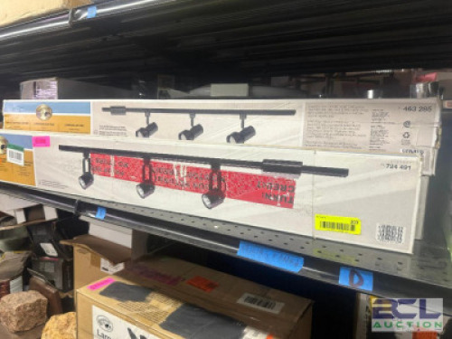 (3) ASSORTED BOXES OF THREE GROUP TRACK LIGHT FIXTURES.