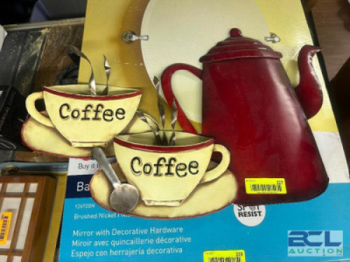 COFFEE MUG AND DECANTER METAL WALL DECORATION