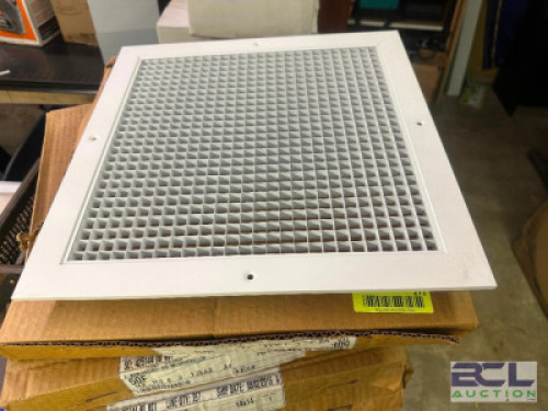 (9) 14" X 14" METAL DUCT REGISTER COVERS.