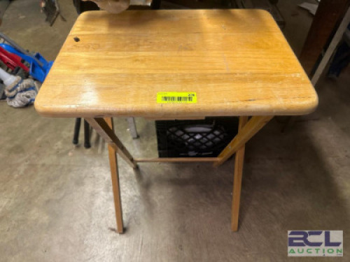 FOLDING WOODEN TV TRAY.