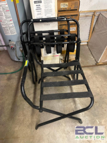 (3) FOLDING METAL LUGGAGE RACKS