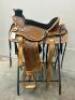 WESTERN BARREL RACING SHOW HORSE SADDLE WITH TACK SET - 4