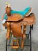 WESTERN BARREL RACING SHOW HORSE SADDLE WITH TACK SET - 4