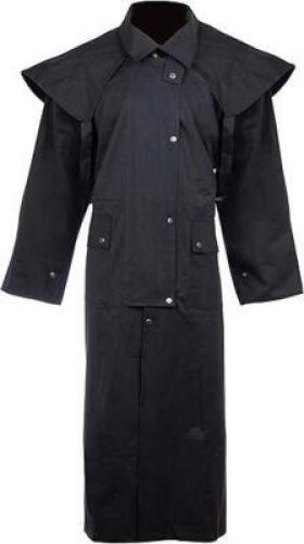 MEN'S TRENCH COAT / DUSTER WITH WATERPROOF AUSTRALIAN OILSKIN AND COTTON CANVAS
