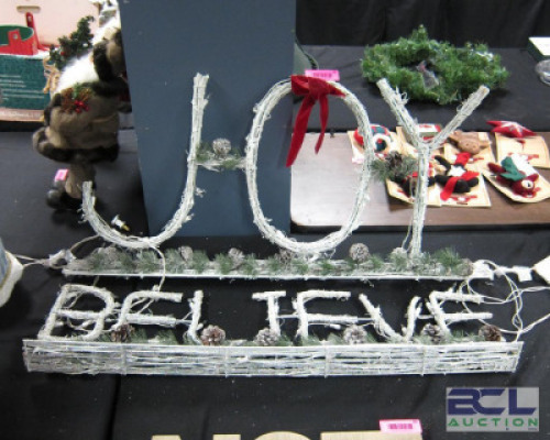 (2) - PINE TWIG FREE STANDING WORDS / DECORATIONS