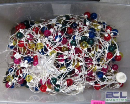 LARGE BUCKET OF ASSORTED HOLIDAY LIGHTS