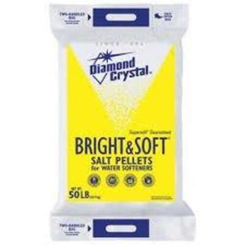 DESCRIPTION: (6) BRIGHT AND SOFT SALT PELLETS WATER SOFTENER BRAND/MODEL: DIAMOND CRYSTAL SIZE: 50 LB RETAIL$: $10.47 EA QTY: 6
