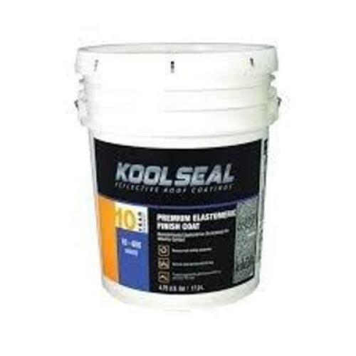 DESCRIPTION: (1) PREMIUM ELASTOMERIC FINISH COAT BRAND/MODEL: KOOL SEAL #63 600 INFORMATION: WHITE SIZE: 5 GALLON RETAIL$: $112.68 EA QTY: 1