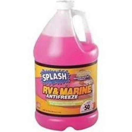 DESCRIPTION: (6) RV AND MARINE ANTIFREEZE BRAND/MODEL: SPLASH INFORMATION: PINK SIZE: 1 GALLON RETAIL$: $5.60 EA QTY: 6