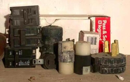 ASSORTED ELECTRICAL PARTS AND PLUGS