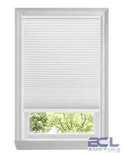 (2) - WHITE CORDLESS FAUX WOOD BLINDS FOR WINDOWS WITH 2 IN. SLATS