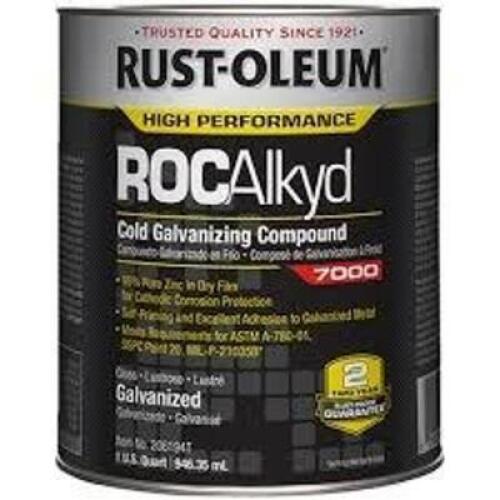 DESCRIPTION: (2) COLD GALVANIZING COMPOUND BRAND/MODEL: RUST OLEUM #7000 INFORMATION: GALVANIZED GLOSS SIZE: 1 GAL RETAIL$: $136.11 EA QTY: 2