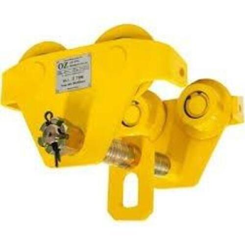 DESCRIPTION: (1) QUICK ADJUST BEAM TROLLEY BRAND/MODEL: OZ LIFTING PRODUCTS #OZ2QAT INFORMATION: YELLOW, STEEL, 2 TON CAPACITY RETAIL$: $305.95 EA QTY