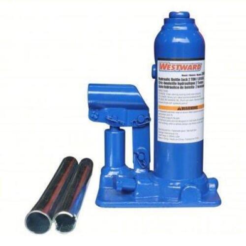 DESCRIPTION: (1) IN LINE STEEL BOTTLE JACK BRAND/MODEL: WESTWARD #35MT08 INFORMATION: 2 TON CAPACITY SIZE: 4 5/8X3 1/16 RETAIL$: $61.55 EA QTY: 1