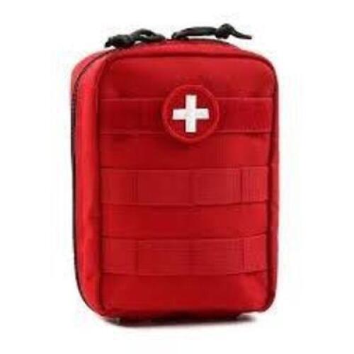 DESCRIPTION: (4) FIRST AID MED KIT TACTICAL POUCH (EMPTY) BRAND/MODEL: WELLBRITE INFORMATION: RED RETAIL$: $35.00 EA QTY: 4