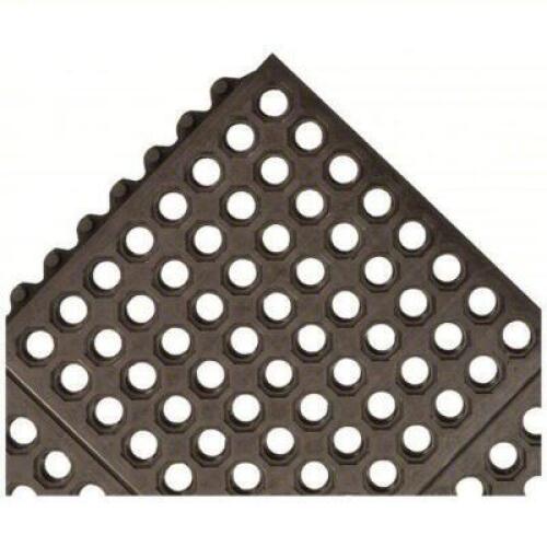 DESCRIPTION: (1) INTERLOCKING DRAINAGE MAT TILE BRAND/MODEL: NOTRAX #3LY64 INFORMATION: INTERLOCKING DRAINAGE MAT TILE, PEBBLE, BLACK, RUBBER SIZE: 3