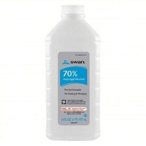 DESCRIPTION: (12) 70% RUBBING ALCOHOL BRAND/MODEL: SWAN 2MRZ2 SIZE: 16OZ RETAIL$: 63.36 QTY: 12