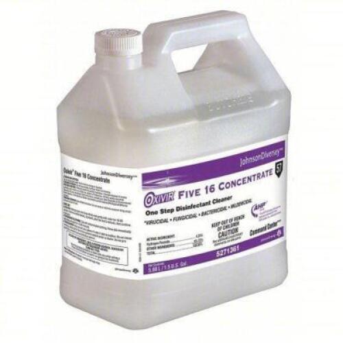 DESCRIPTION: (2) FIVE 16 CONCENTRATED DISINFECTANT CLEANER BRAND/MODEL: DIVERSEY 5271361 SIZE: 1.5 GAL RETAIL$: 494.53 QTY: 2