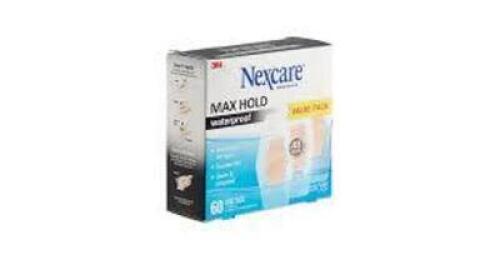 DESCRIPTION: (6) BOXES OF (60) WATERPROOF BANDAGES BRAND/MODEL: 3M NEXCARE 7100288265 INFORMATION: CLEAR SIZE: 1.25"X2.5" RETAIL$: 85.86 QTY: 6
