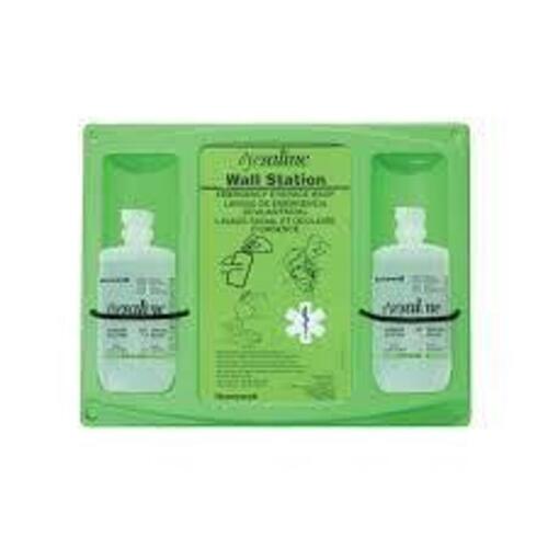 DESCRIPTION: (1) WALL MOUNTED EYEWASH STATION BRAND/MODEL: HONEYWELL EYESALINE SIZE: 2- 32oz RETAIL$: 77.49 QTY: 1