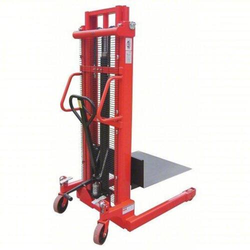 DESCRIPTION: (1) POWERED LIFT, MANUAL PUSH PLATFORM TRUCK BRAND/MODEL: DAYTON #4VME7 INFORMATION: 2000 LB CAPACITY SIZE: 30" X 32" RETAIL$: $2102.08 E