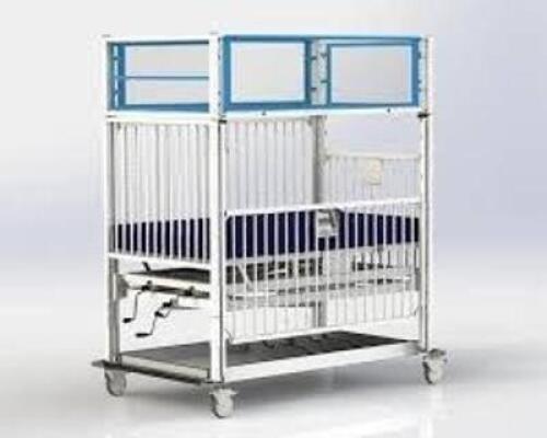 DESCRIPTION: (1) PEDIATRIC ICU HOSPITAL CRIB BRAND/MODEL: HARD INFORMATION: WHITE, BLUE MATTRESS, SEE INSPECTION RETAIL$: $6652.00 EA QTY: 1