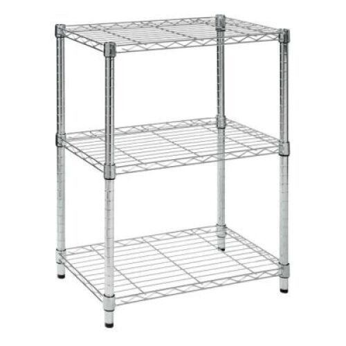 DESCRIPTION: (1) SQUARE POST WIRE SHELVING UNIT BRAND/MODEL: LAKESIDE INFORMATION: 4 SHELVES, WIRE RETAIL$: $479.99 EA QTY: 1
