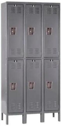 DESCRIPTION: (1) PREMIUM WARDROBE LOCKERS BRAND/MODEL: HALLOWELL/U3228-2HG INFORMATION: GRAY/6-DOOR RETAIL$: 697.89 SIZE: 78"H X 12"D X 36"W QTY: 1