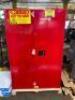 DESCRIPTION: (1) LIQUID SAFETY CABINET BRAND/MODEL: EAGLE/1947X INFORMATION: RED/LEAKPROOF/SHELF CAPACITY: 350 LBS RETAIL$: 1,134.40 SIZE: 12"D X 44"H - 2