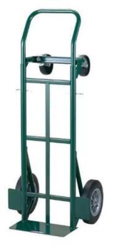 DESCRIPTION: (1) HAND TRUCK BRAND/MODEL: HARPER/JEDTK1935P INFORMATION: GREEN/FLOW HANDLE/LOAD CAPACITY: 700 LBS RETAIL$: 148.61 SIZE: 50"H X 22"W X 1