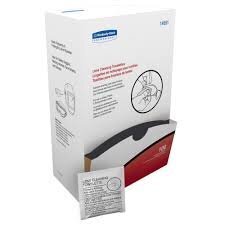 (1) BOX OF (100) LENS CLEANING TOWELETTES