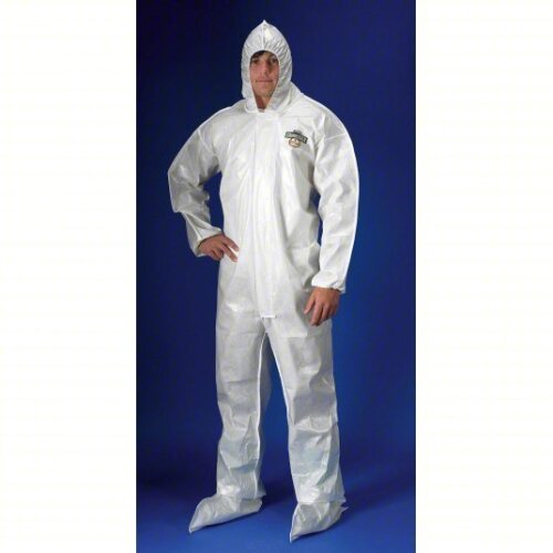 (4) HOODED CHEMICAL RESISTANT COVERALLS