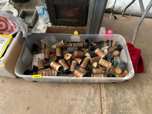 LARGE TOTE OF ASSORTED OLD BEER CANS