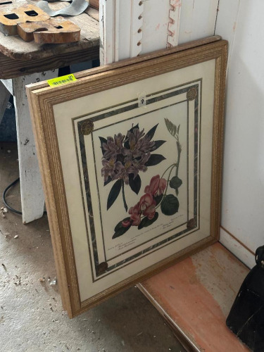 (2) - FLORAL FRAMED ART