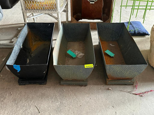 (3) - METAL PLANTERS