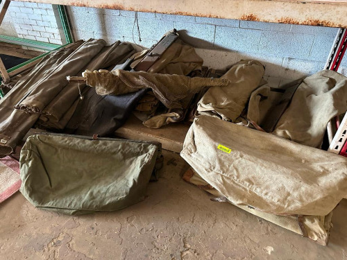 LARGE GROUP OF VINTAGE MILITARY HORSE CARGO BAGS