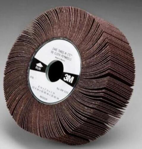 DESCRIPTION: (4) FLAP WHEEL BRAND/MODEL: 3M/35112 INFORMATION: ALUMINUM OXIDE/MEDIUM-GRADE RETAIL$: 26.83 EACH SIZE: 6"WHEEL DIA X 1"CENTER HOLE SIZE