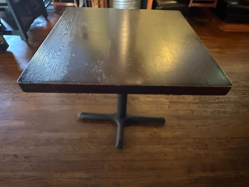 30" X 30" HARDWOOD TABLE W/ BASE