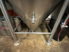 575-GALLON STAINLESS STEEL CONICAL FERMENTER WITH TOP MANWAY, RACKING ARM, SAMPLE VALVE, AND CONE DUMP. UNIT INCLUDES WELDED TRI-CLAMP FITTINGS, PRESSURE GAUGE, AND HEAVY-DUTY FRAME. - 5