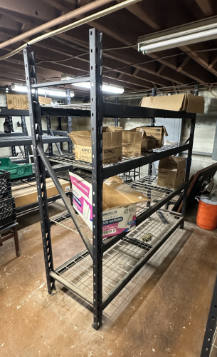 72" X 24" FOUR TIER MEDIUM DUTY METAL RACK W/ WIRE DECKING