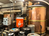 BOHEMIAN-STYLE COPPER-CLAD BREWHOUSE SYSTEM FEATURING MASH/LAUTER TUN, BOIL KETTLE, AND HOT LIQUOR TANK. INCLUDES STAINLESS VALVE MANIFOLD, PLATE HEAT EXCHANGER, AND CONTROL PANELS. - 15