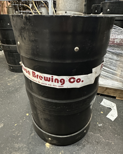 (6) 1/2 BBL BLACK PLASTIC COATED KEG