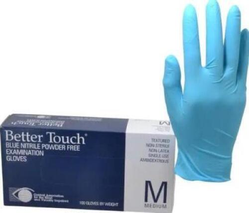 DESCRIPTION: (5) PACKS OF (100) MEDICAL DISPOSABLE GLOVES BRAND/MODEL: ABILITY ONE/651500NIB0237 INFORMATION: LIGHT BLUE/NITRILE/POWDER FREE RETAIL$: