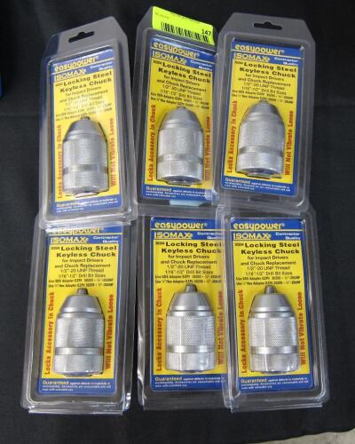 6 PC. GROUP OF LOCKING STEEL KEYLESS CHUCKS