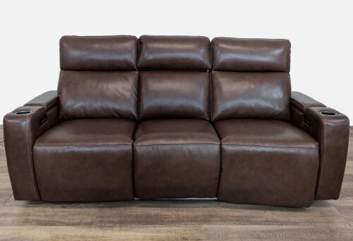 GREYTMEL LEATHER POWER RECLINGING SOFA WITH WIRELESS CHARGER