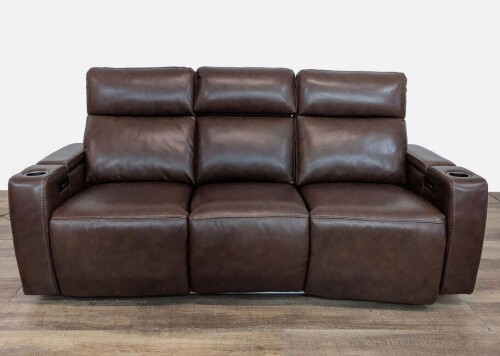 GREYTMEL LEATHER POWER RECLINGING SOFA WITH WIRELESS CHARGER